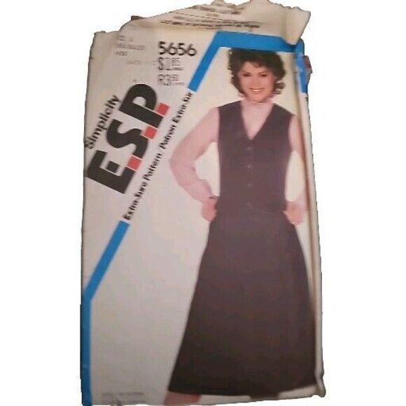 Simplicity ESP Sewing Pattern 5656 Skirt & Lined Fitted Vest Size 16-20 Cut - Picture 1 of 5